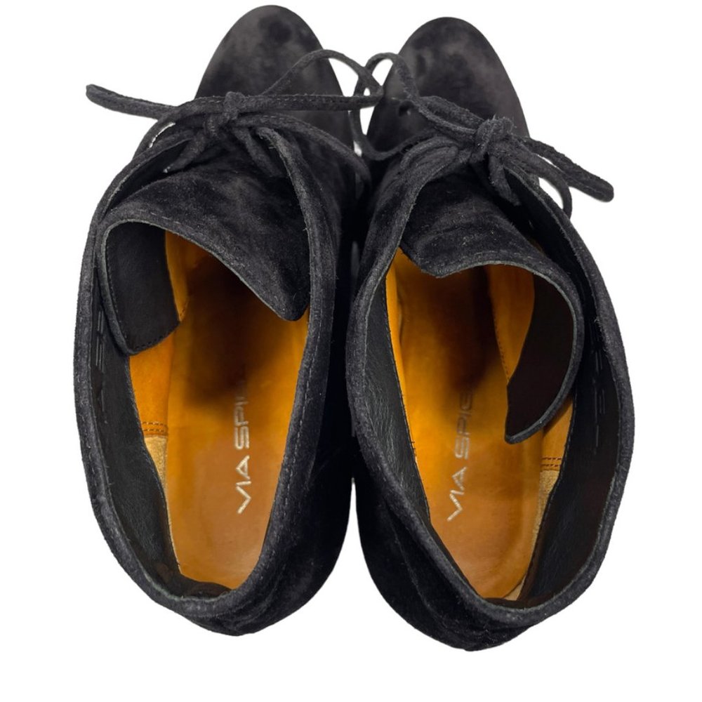Via Spiga Womens Fedora Black Suede Leather Hidden Wedge Ankle Bootie US Size 8 - Picture 5 of 11